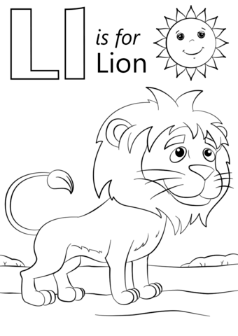 L Is For Lion Coloring Page